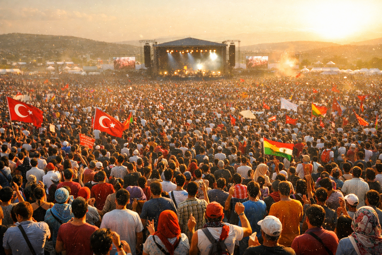 Acik hava etkinliginde katilimci kalabaligi